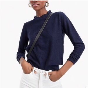 J. Crew Ruffle Neck Merino Wool Blend Sweater